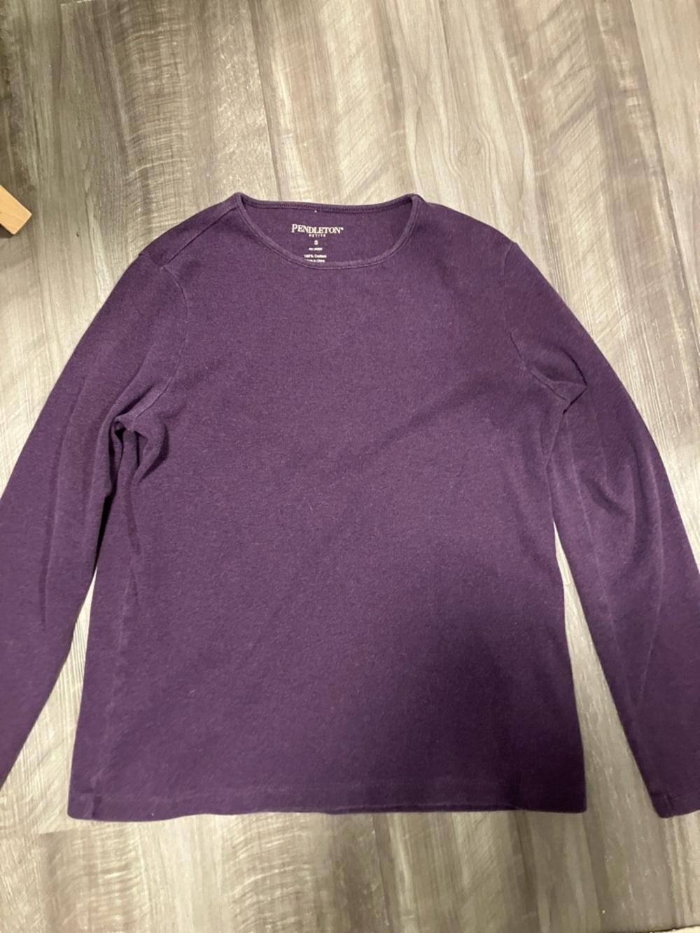 Pendleton Deep Plum Long Sleeve Top Small Cotton